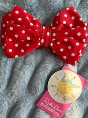 Ruffle Butts Red & White Polka Dot Bow Scrunchie